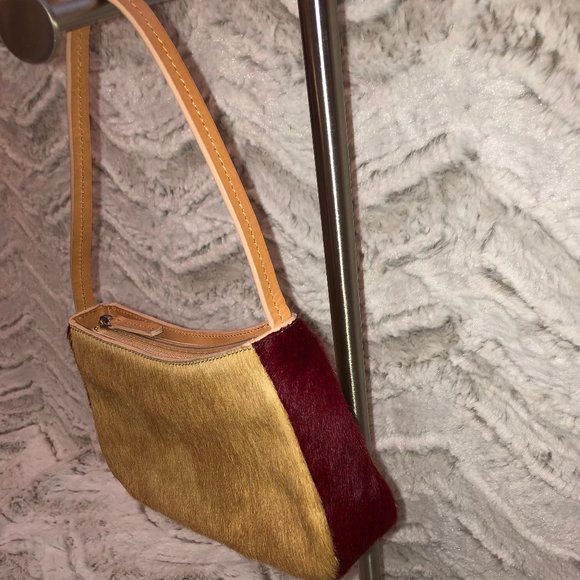 Pony Small Shoulder Bag Camel & Burgundy - Picture 2 of 2